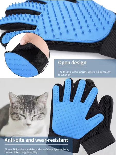 5 Pairs Pet Grooming Glove, Brush Dog Cat Massage Soft Bath Shedding Wet Dry
