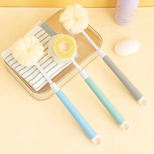 Back Scrub Brush for ShowerRetractable Double-Sided Long Handle Antiskid Bath...