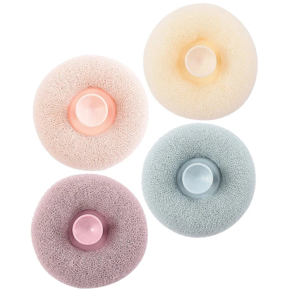 4pcs Bathroom Showering Scrubber Soap Foam Making Loofah Portable Bathing