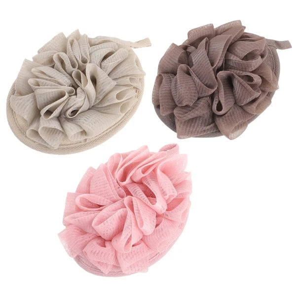 3 Pcs Bath Sponge Brush Travel Shower Puff Loofahs Scrubber Ball