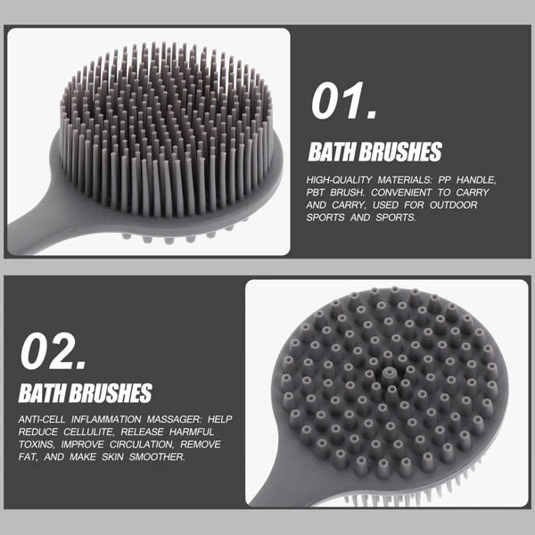 Body Scrubber Bath Brush Man Elderly Silicone Exfoliator and Shower Brushes