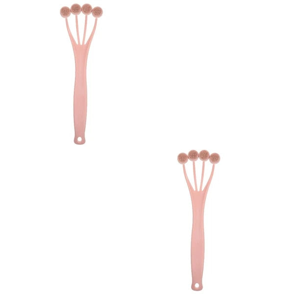 2 Pieces Exfoliating Bath Brush Back for Shower Scrubber with Long Handle