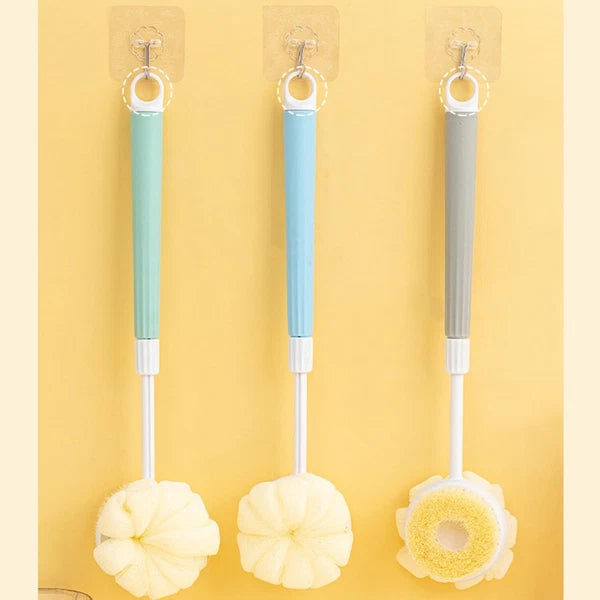 Back Scrub Brush for ShowerRetractable Double-Sided Long Handle Antiskid Bath...