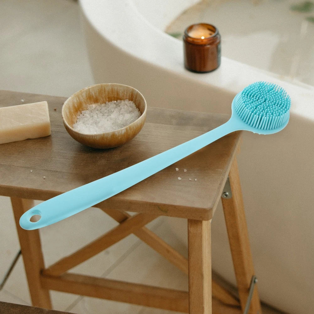 Long Handle Bath Brush Silicone Body Scrubber Exfoliator Exfoliation