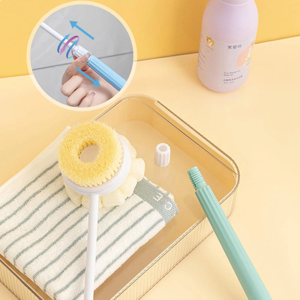 Back Scrub Brush for ShowerRetractable Double-Sided Long Handle Antiskid Bath...