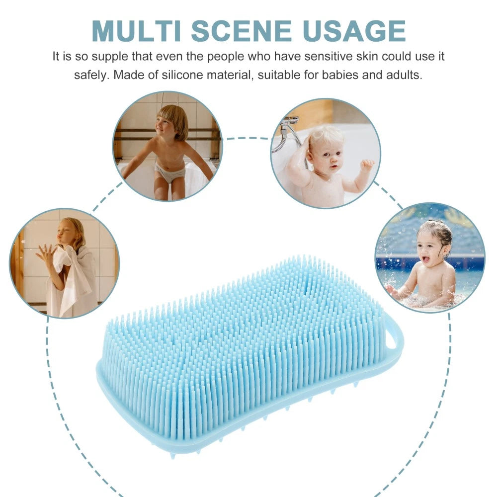 Silicone Bath Brush Man Child Shower Scrubber for Body Scrubbing