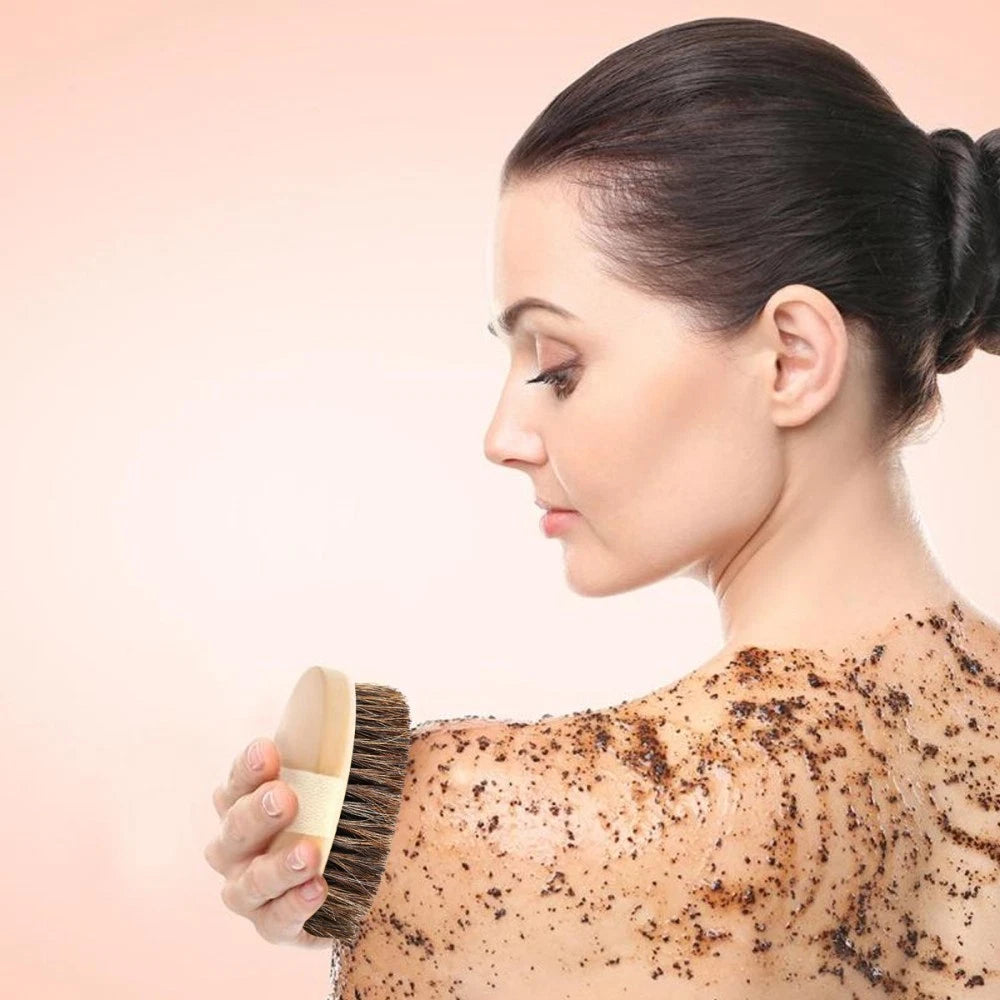 Wooden Bath Cleaning Scrubber SPA Massage Shower Brush for Home