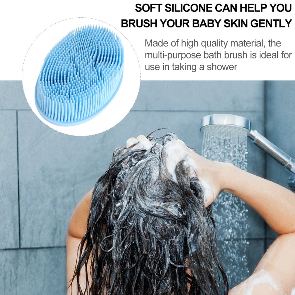 2 Pcs Bath Massage Handheld Scrubber Silicone Brushes
