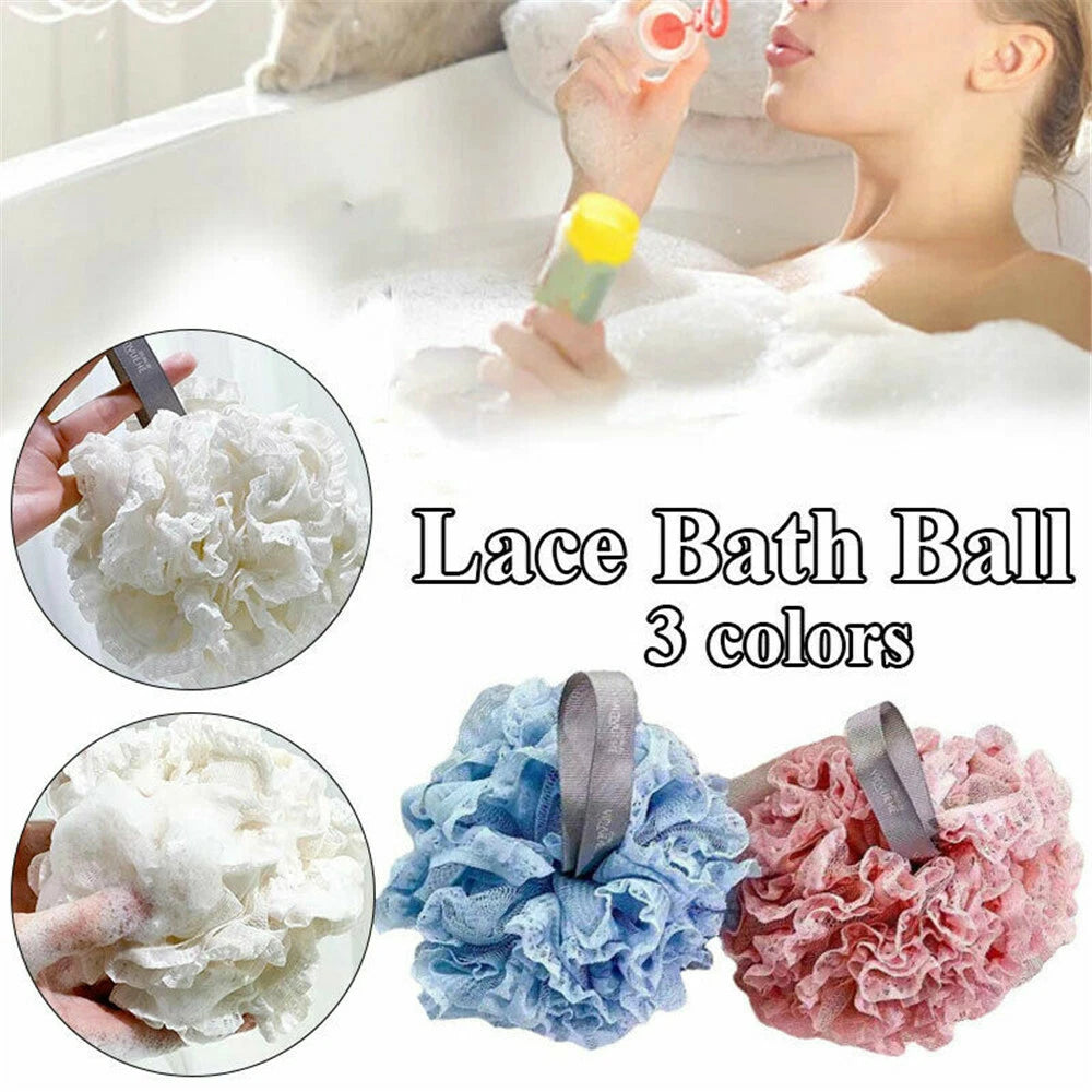 Soft Scrubber Sponge Flower Exfoliating Body Brush Puff Bath Shower Mesh Ball AU