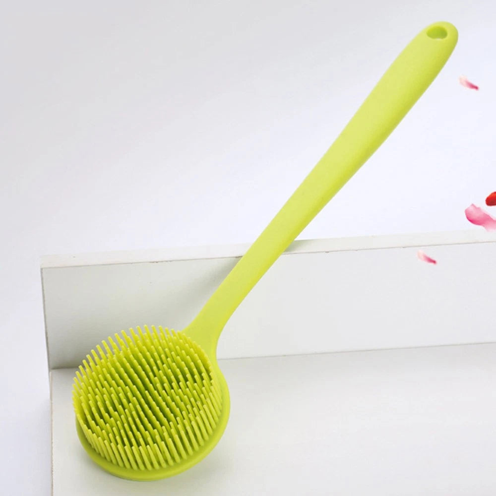 Bath Brush Body Scrubber Exfoliator Silicone Shower Man Long Handle
