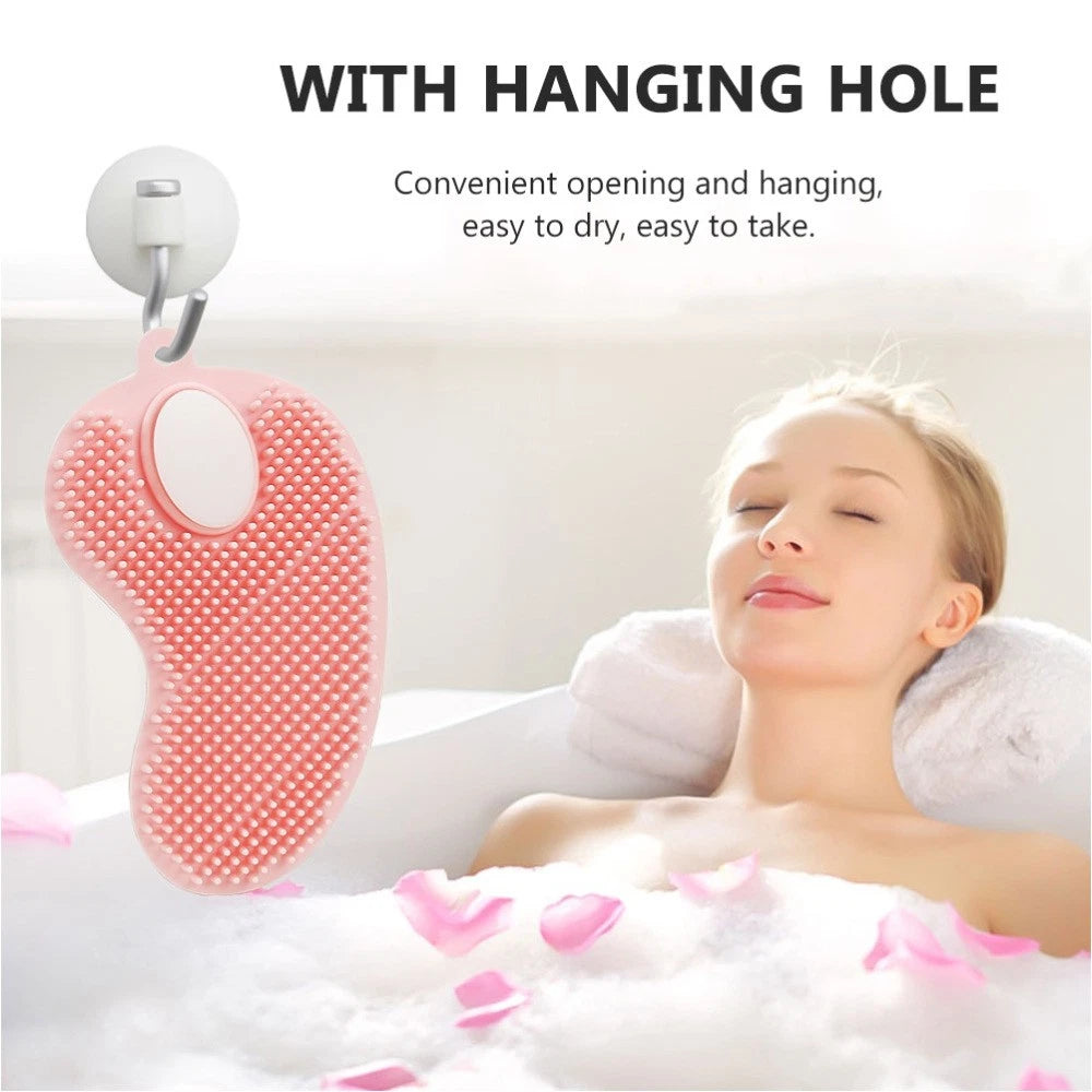 Shampoo Massage Brush Silicone Bath with Hole Soft Cleaning