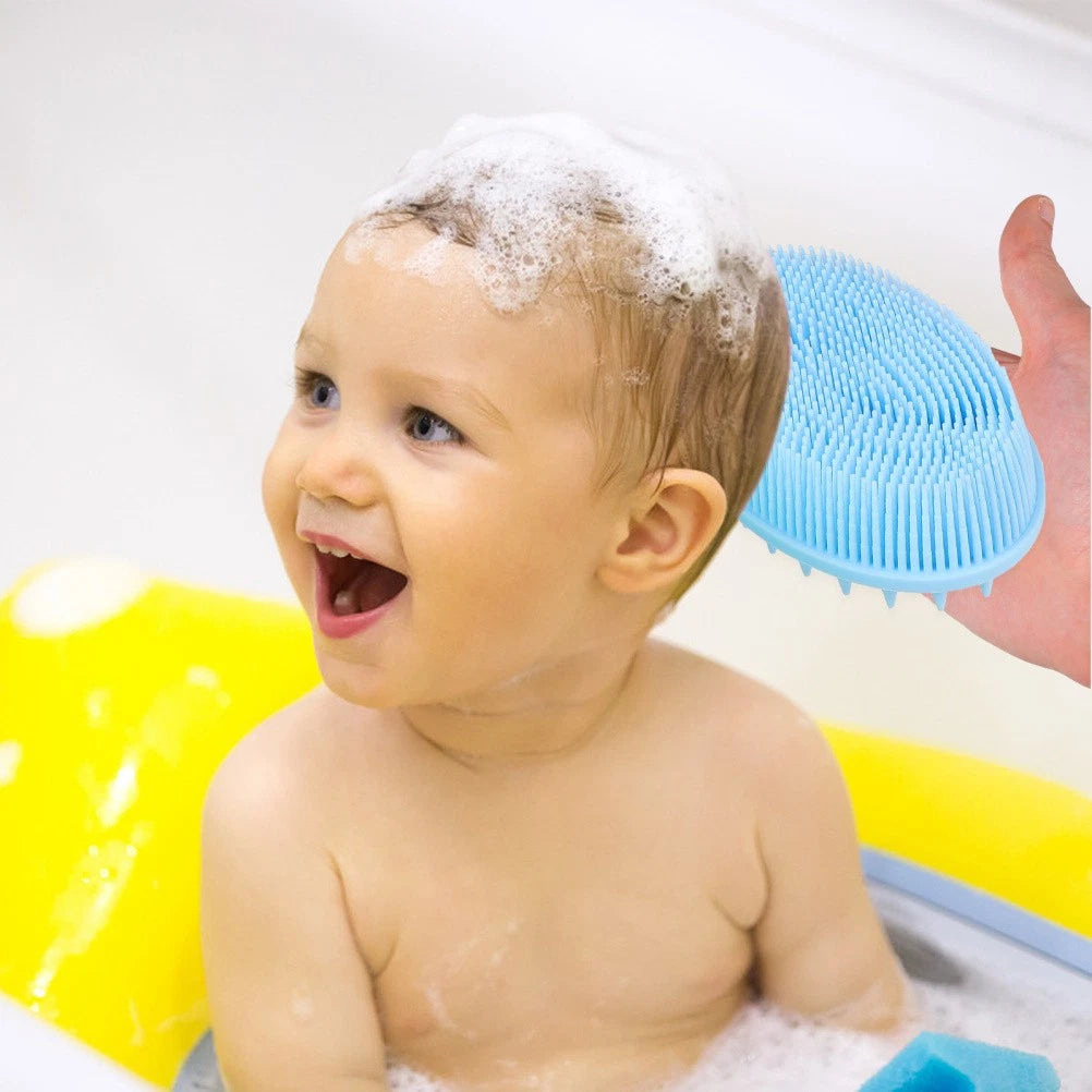 3Pcs Shampoo Silicone Hair Brush Kids Massage Bath Brush Scrubber