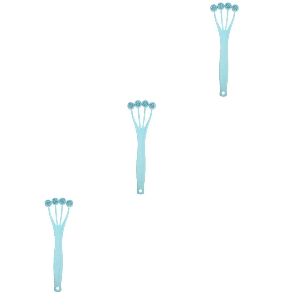 3 Pieces Exfoliating Bath Brush Man Scrubber with Handle Body Cleaning