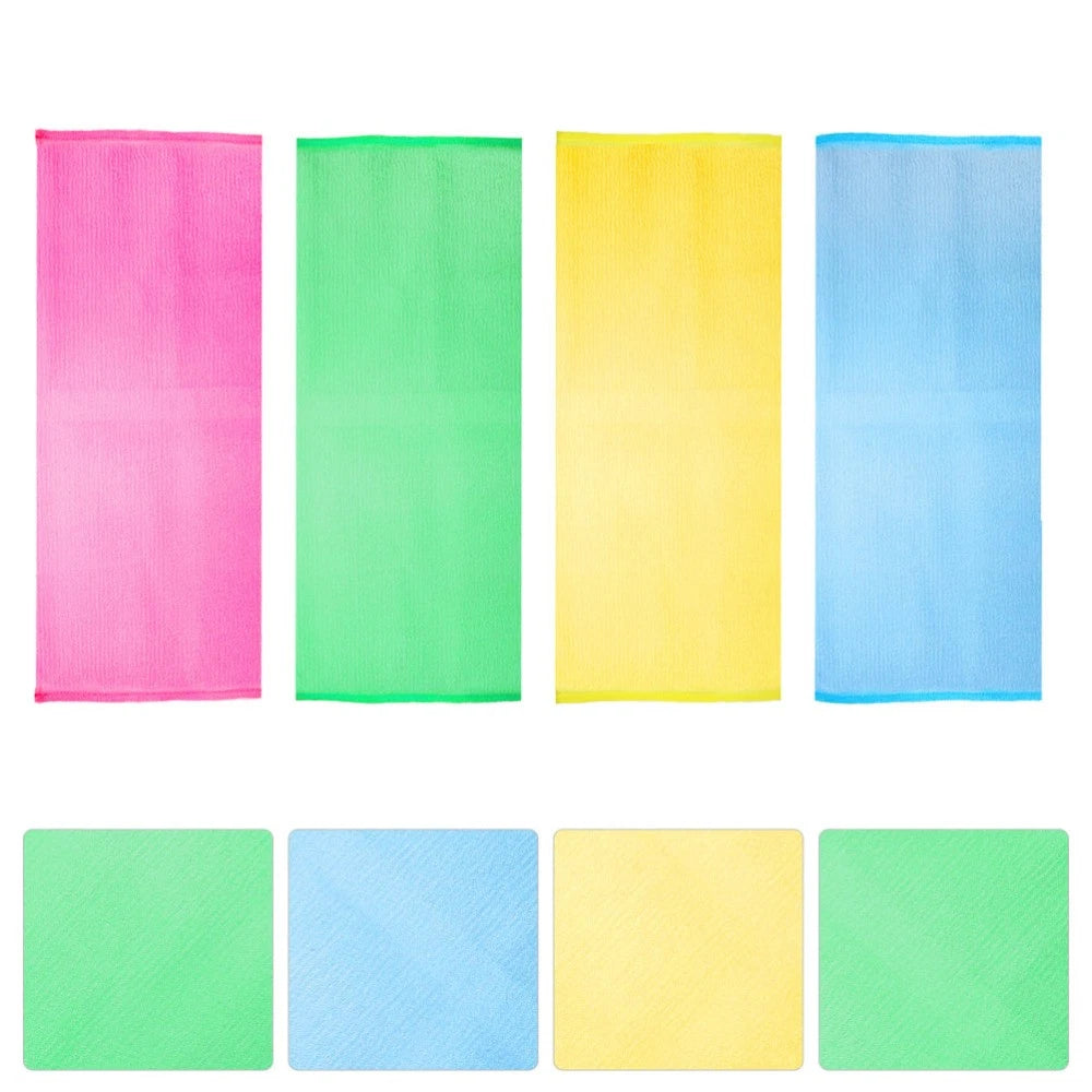 4 Pcs Bath Towel Exfoliating Back Scrubber for Shower Body Scrubbing Brush