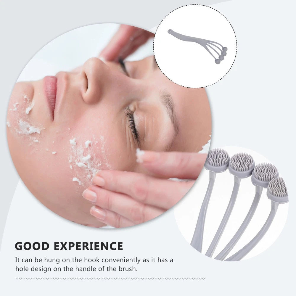 4 PCS Exfoliating Bath Brush Shower Back Massage Scrubbing with Handle