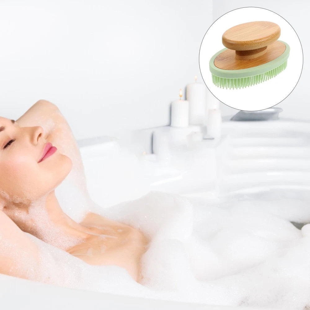 Bath Brush Exfoliating Back Scrubber for Shower Silicone Exfoliator