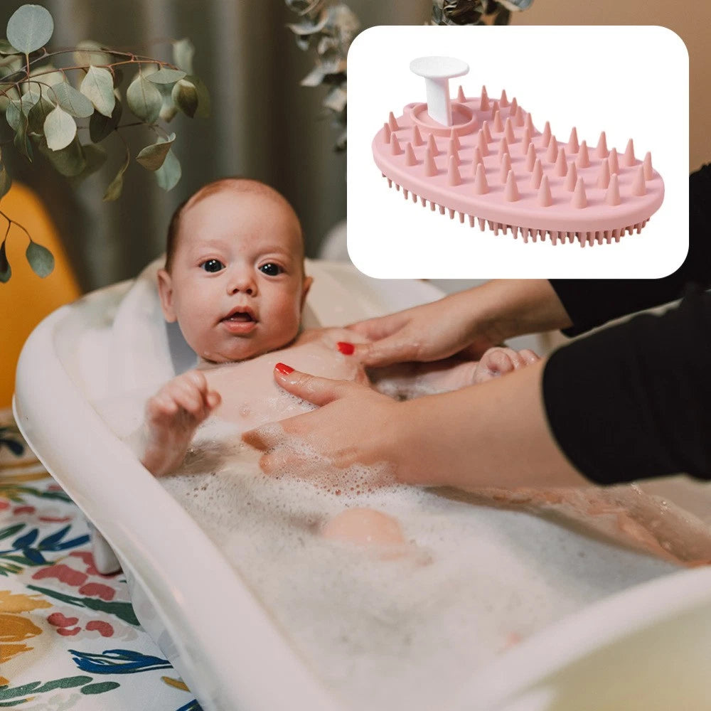 Shampoo Massage Brush Silicone Bath with Hole Soft Cleaning