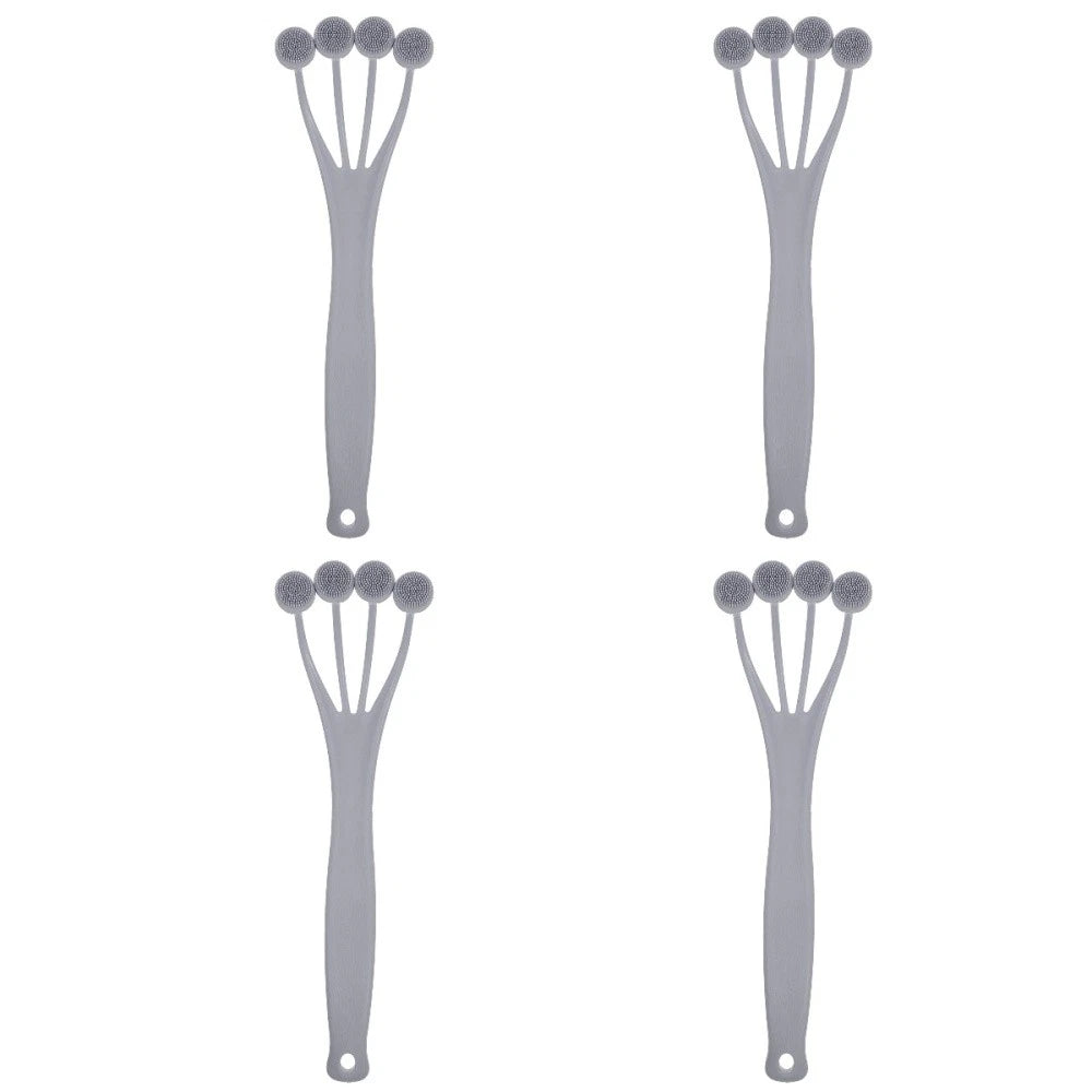 4 PCS Exfoliating Bath Brush Shower Back Massage Scrubbing with Handle