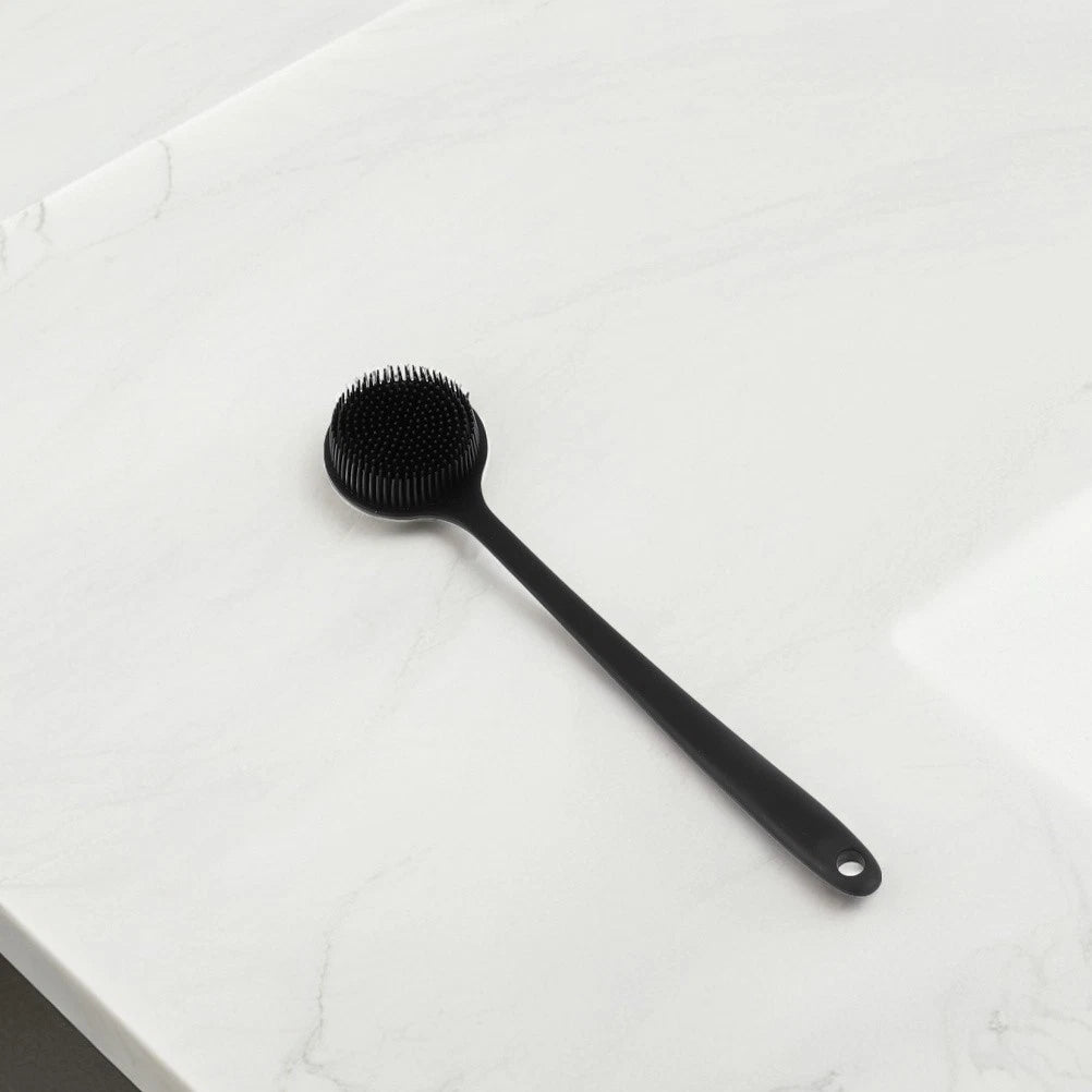 2 Pcs Bath Brush Man Silicone Body Scrubber Shower Back for with Handle