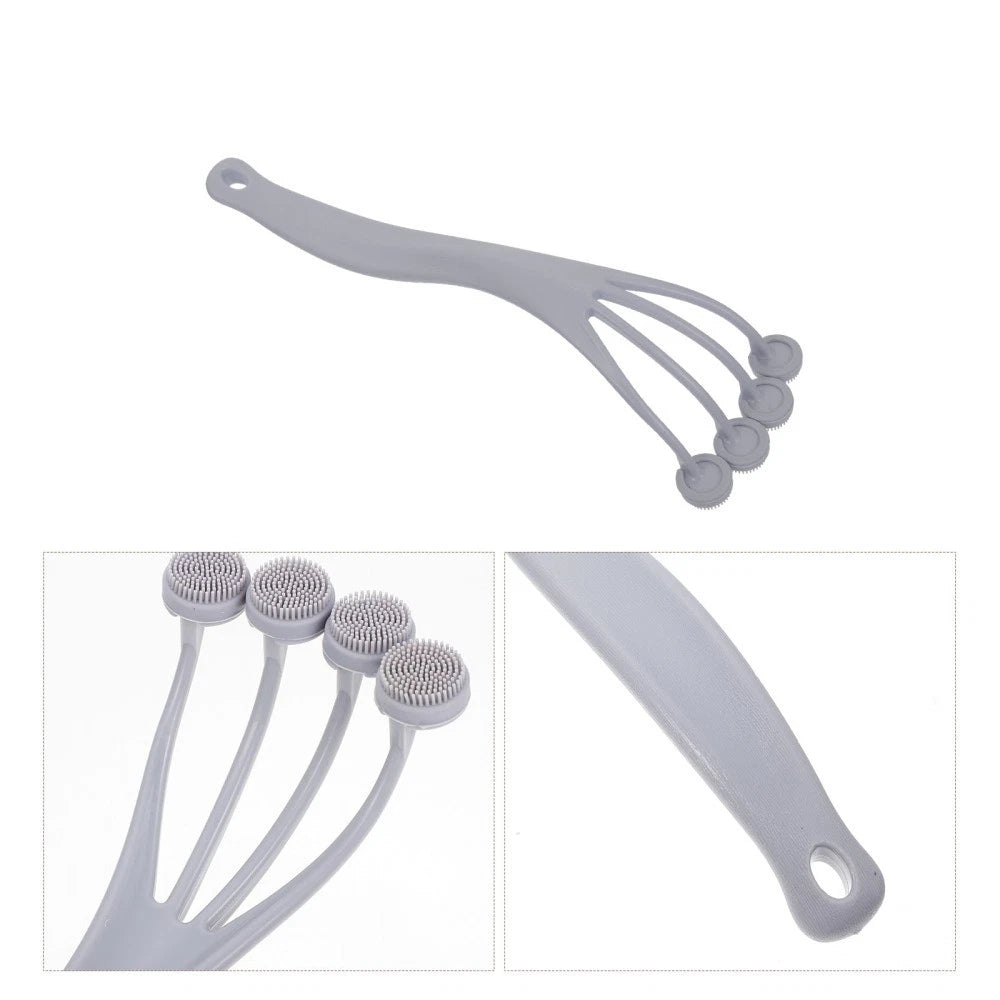 4 PCS Exfoliating Bath Brush Shower Back Massage Scrubbing with Handle