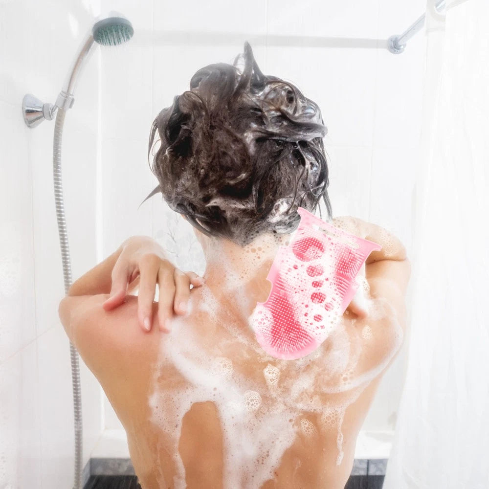 Bath Brush Elderly Miss Shower Scrubber for Body Soft Silicone Cleansing