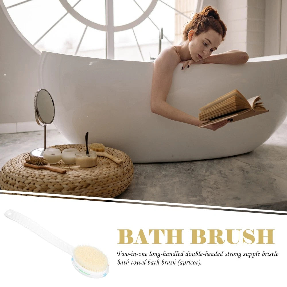 Double-head Shower Brush Man Scrubber Bath Use Long Handle Bathing