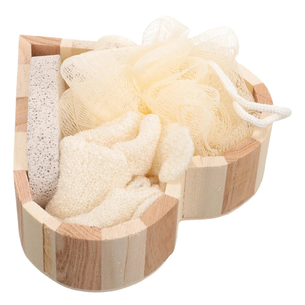 Heart-shaped Bath Brush Body Wash Sponge Back Scrubber for Shower