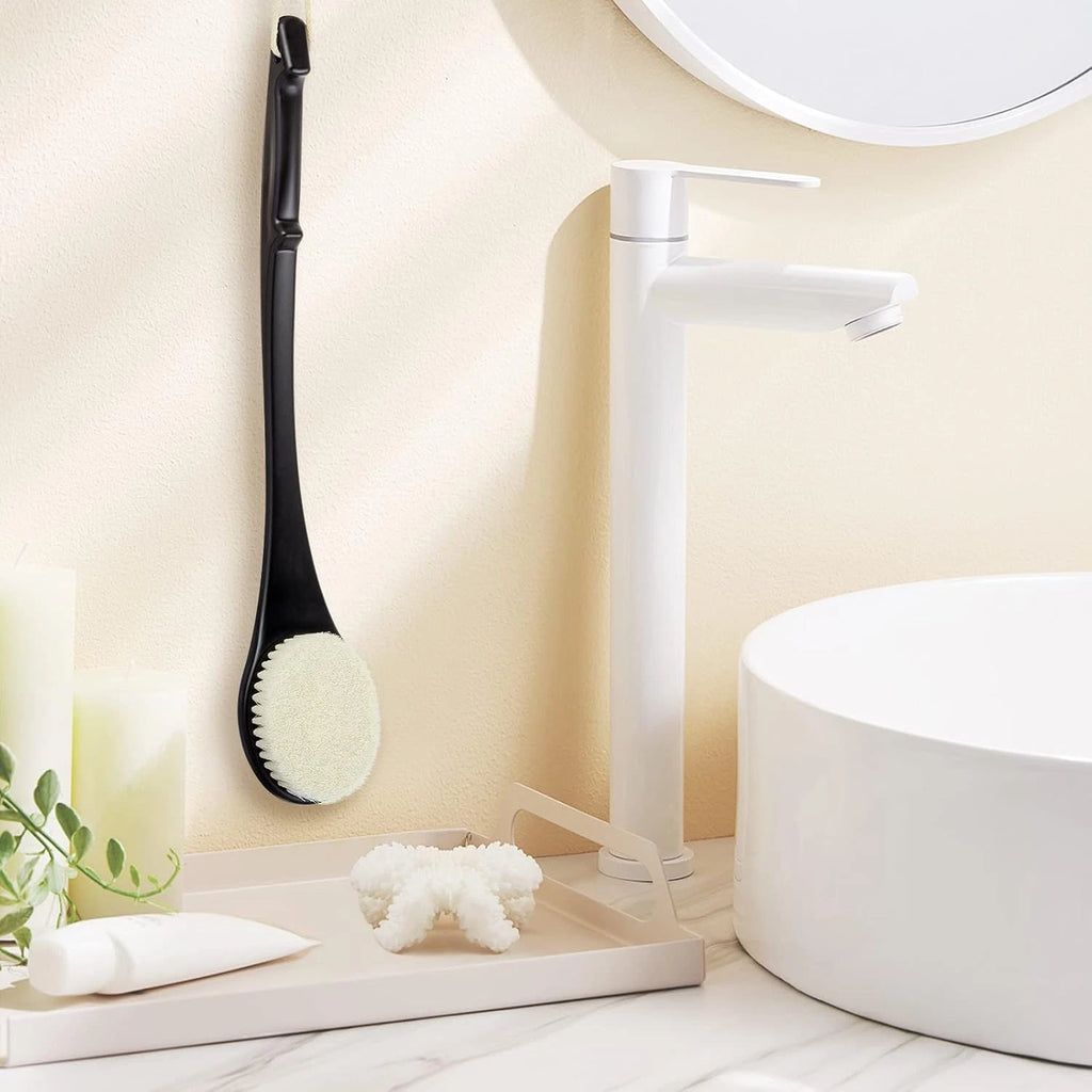 Exfoliating Shower Brush, Bath Body Brush, Never Mold Back Brush Long Handle for