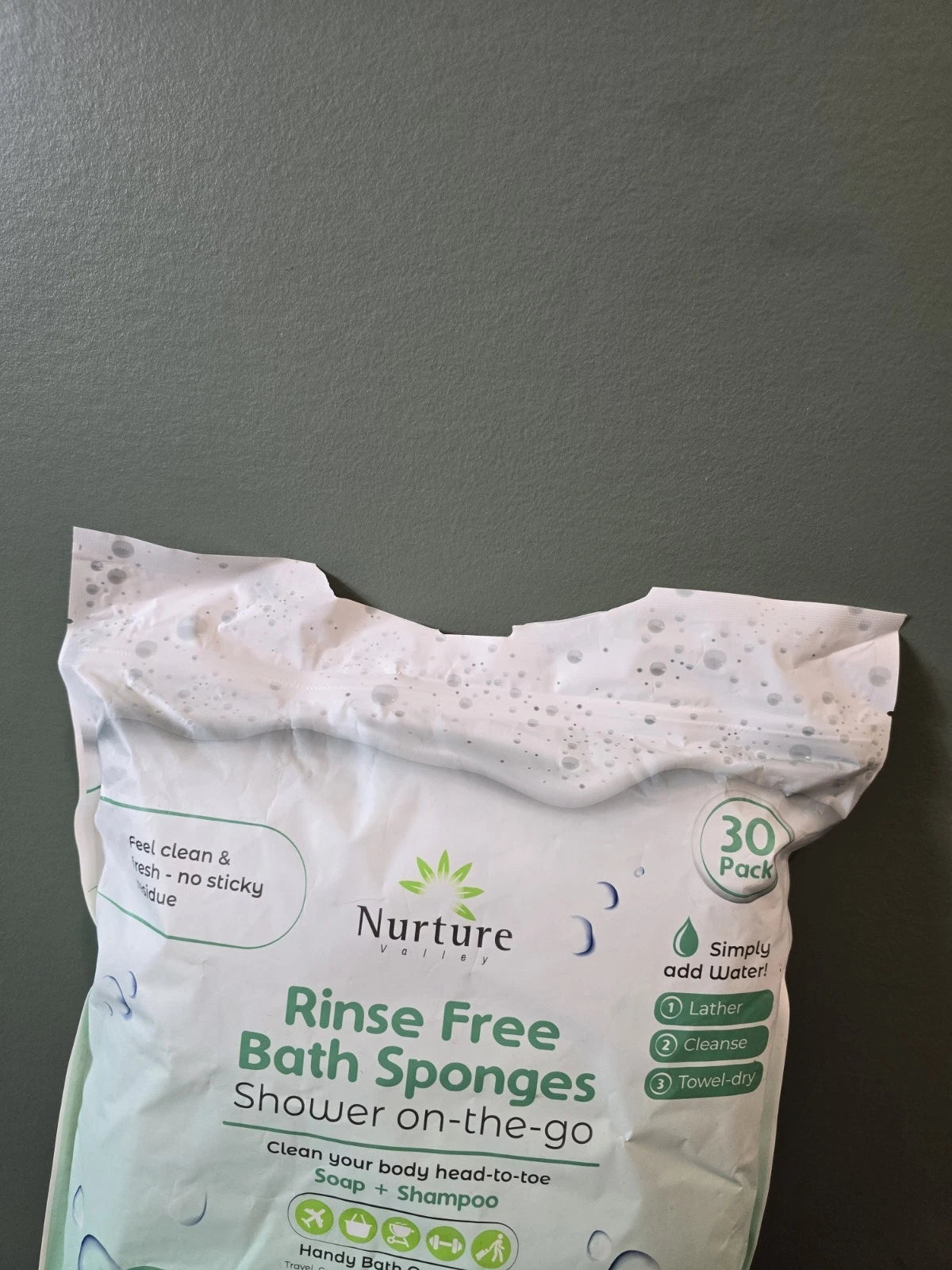 Nurture Valley Disposable Sponge Bath Wipes for Adults & Seniors