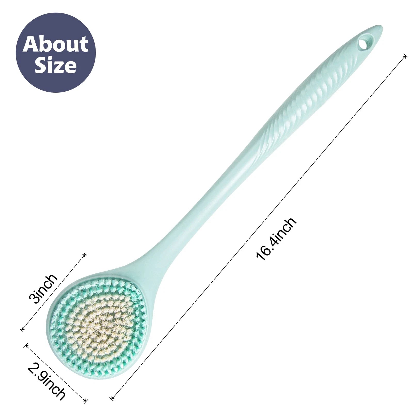 16.4 Inch Long Handle Back Bath Brush Soft Shower Body Scrubber Skin Exfoliator