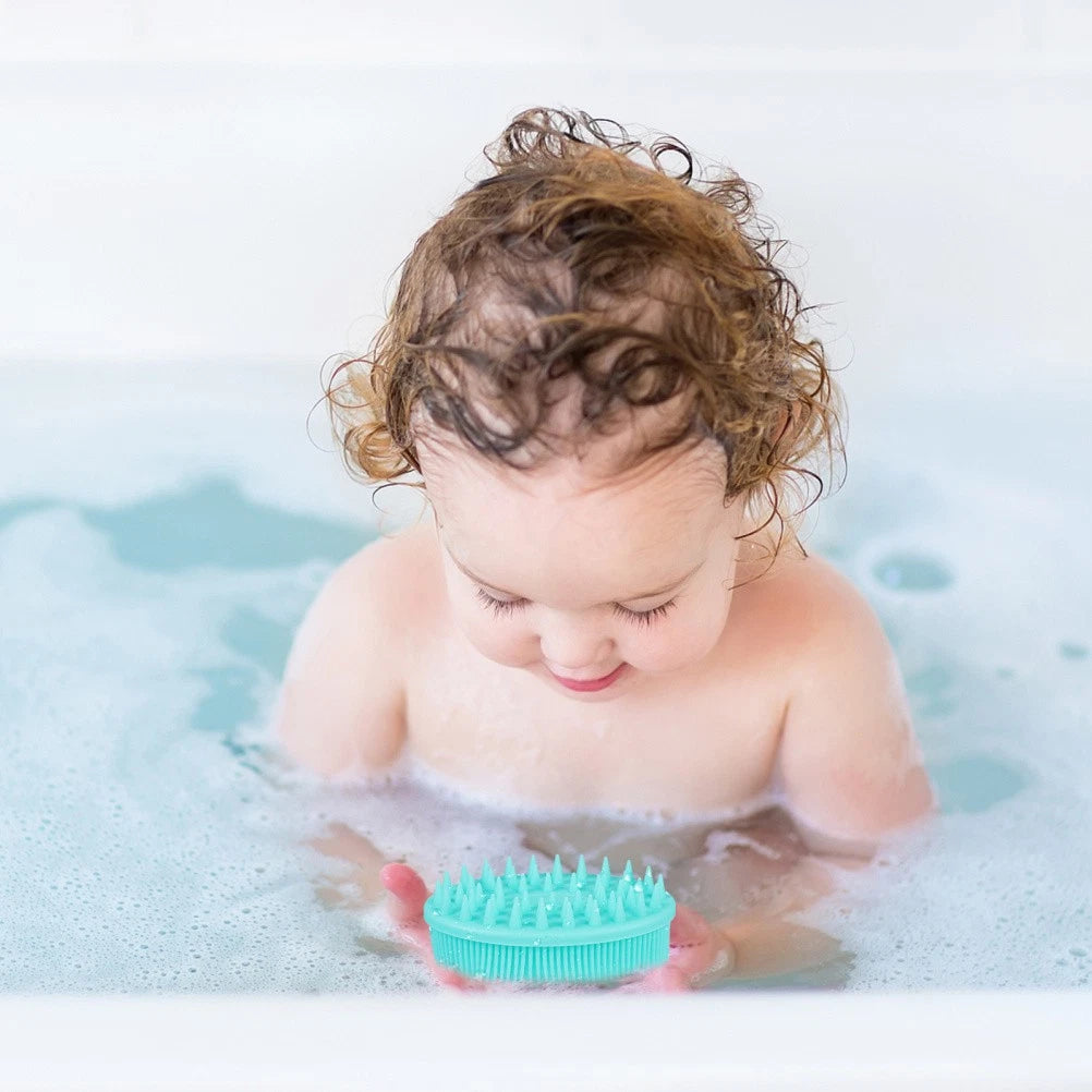 3Pcs Shampoo Silicone Hair Brush Kids Massage Bath Brush Scrubber