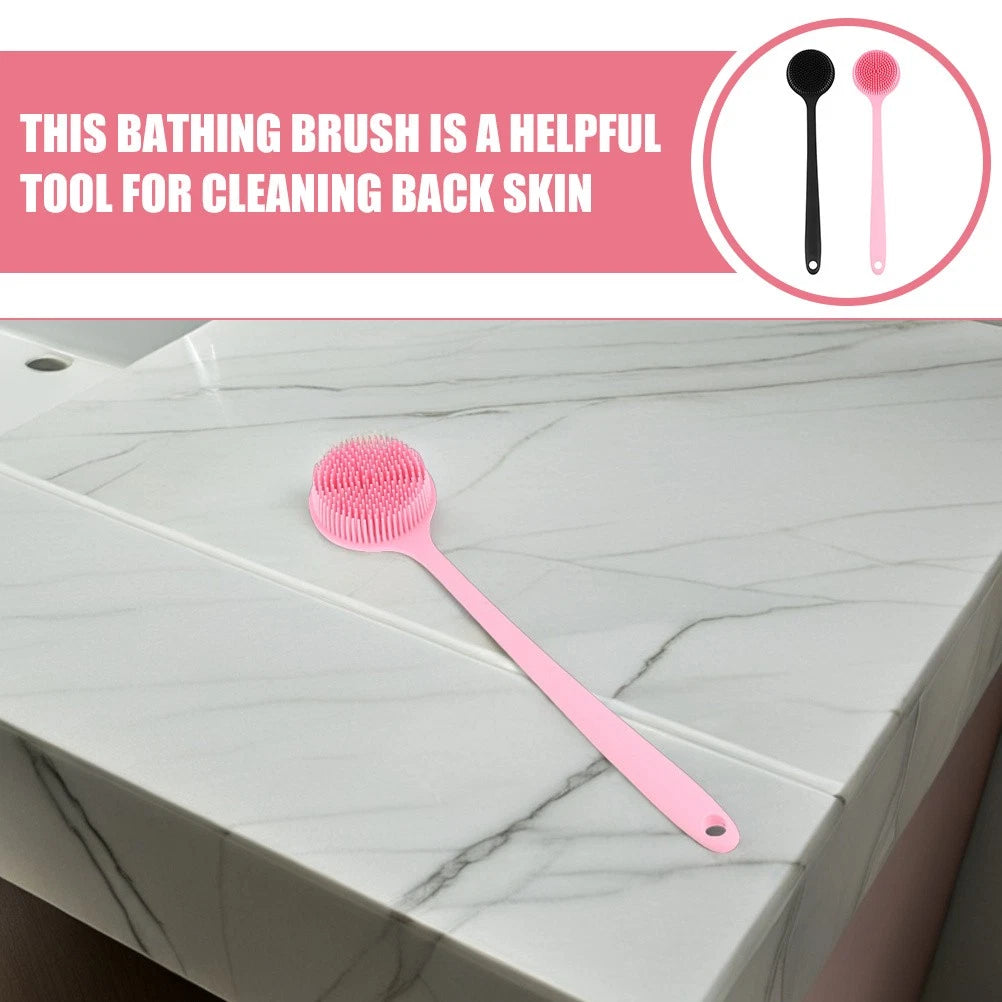 2 Pcs Bath Brush Man Silicone Body Scrubber Shower Back for with Handle