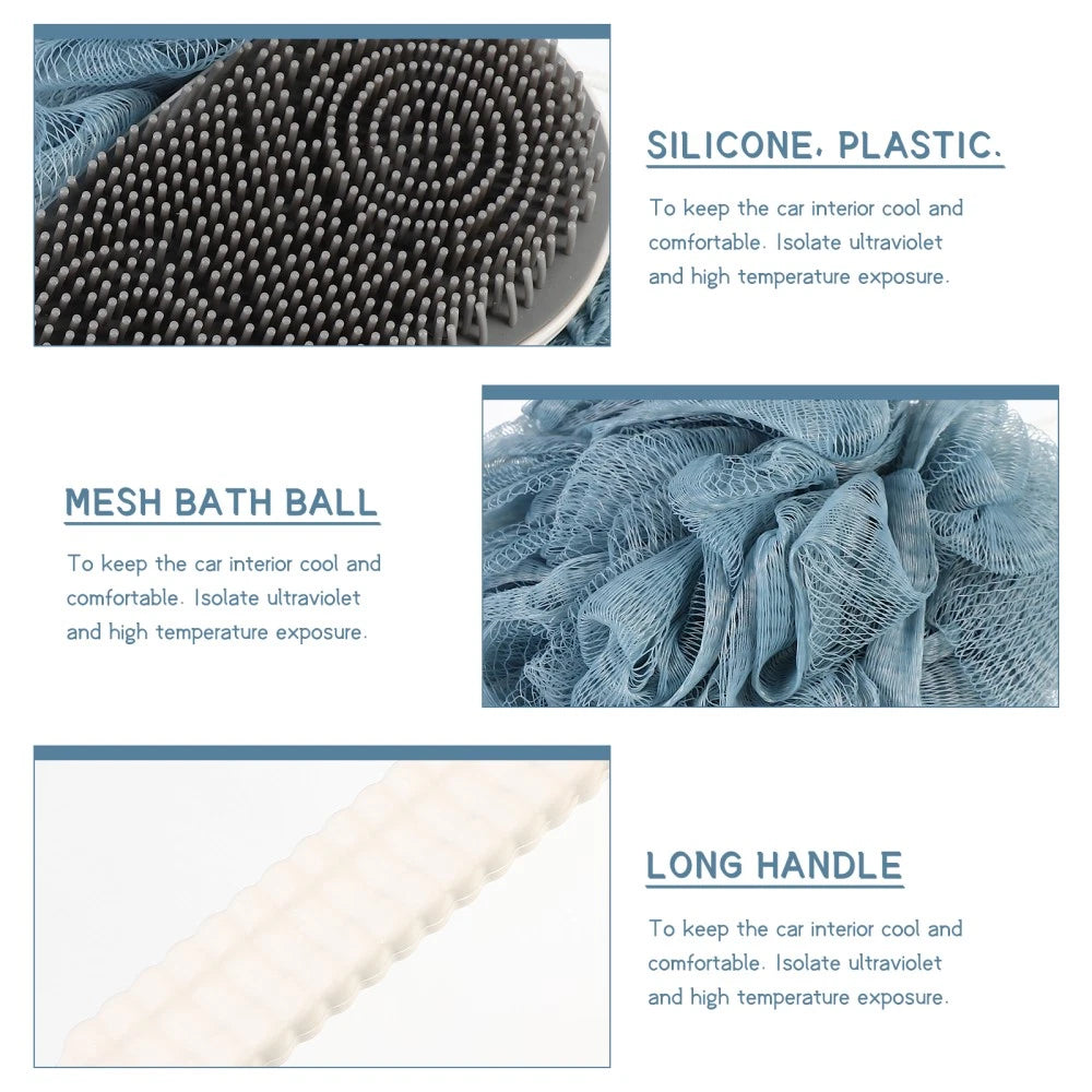 Back Rub Bath Brush Man Silicone Scrubber for Shower Body Long Handle