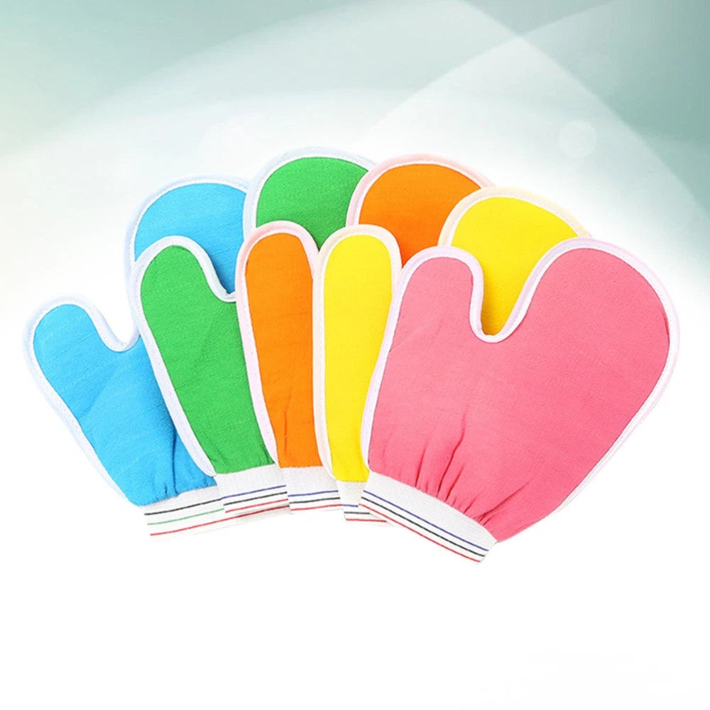5 Pcs Bath Gloves Body Wash Mitt Scrub Brush Men and Women Bathing for Adults