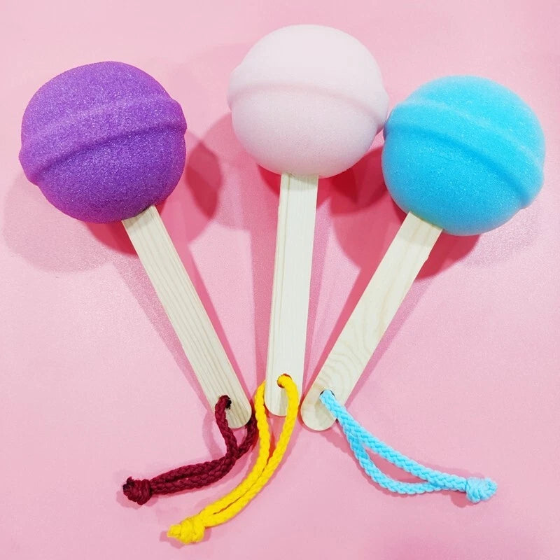 Popsicle Cute Shower Sponges Soft Bathing Scrub forKids Rainbow Baby Bath Sponge