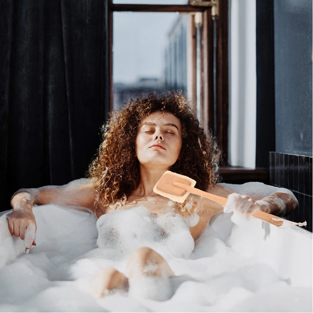 Back Massage Brush Shower Body Scrubber for Exfoliating Long Handle Bath