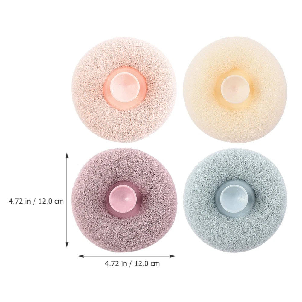 4pcs Bathroom Showering Scrubber Soap Foam Making Loofah Portable Bathing