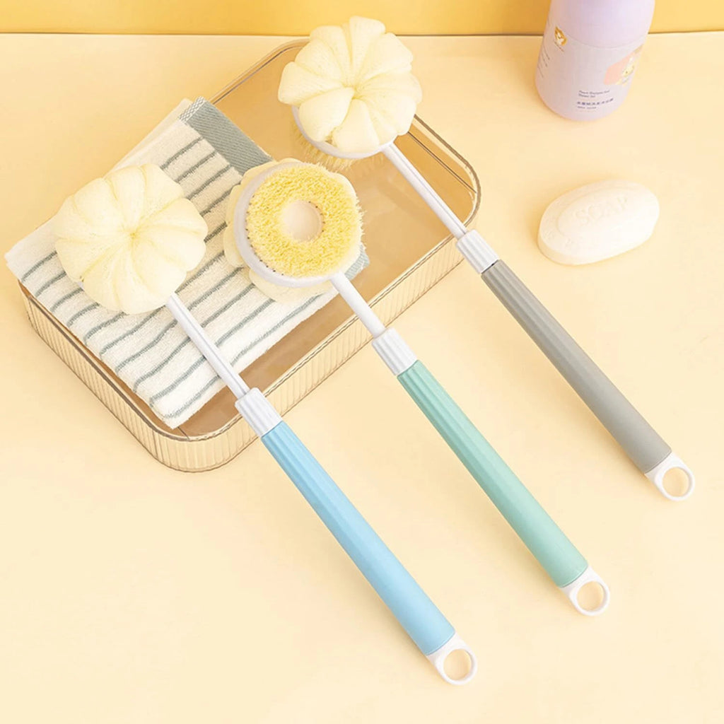 Back Scrub Brush for ShowerRetractable Double-Sided Long Handle Antiskid Bath...