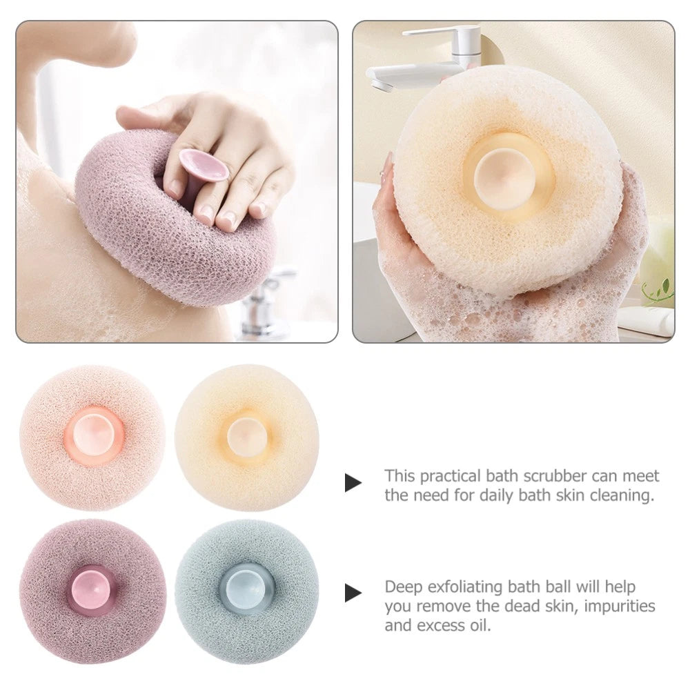 4pcs Bathroom Showering Scrubber Soap Foam Making Loofah Portable Bathing