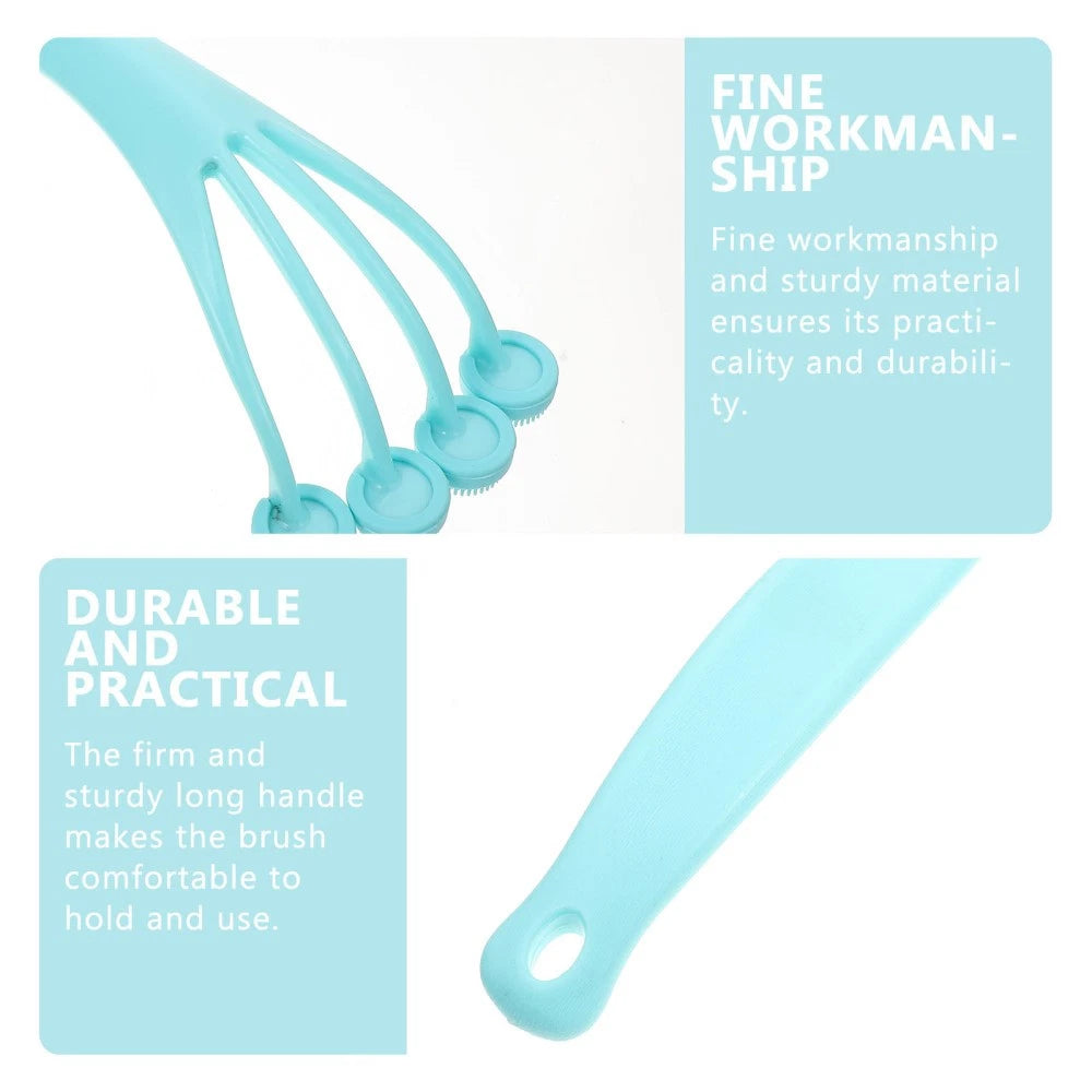 3 Pieces Exfoliating Bath Brush Man Scrubber with Handle Body Cleaning