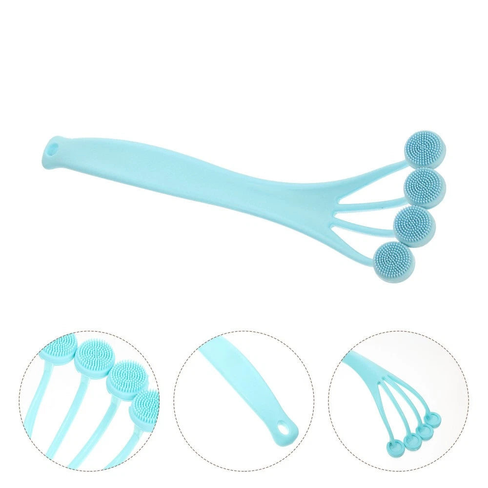 3 Pieces Exfoliating Bath Brush Man Scrubber with Handle Body Cleaning