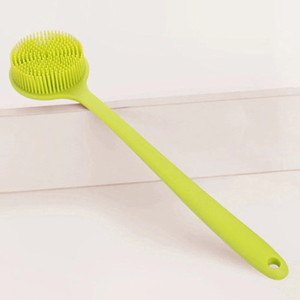 Bath Brush Body Scrubber Exfoliator Silicone Shower Man Long Handle