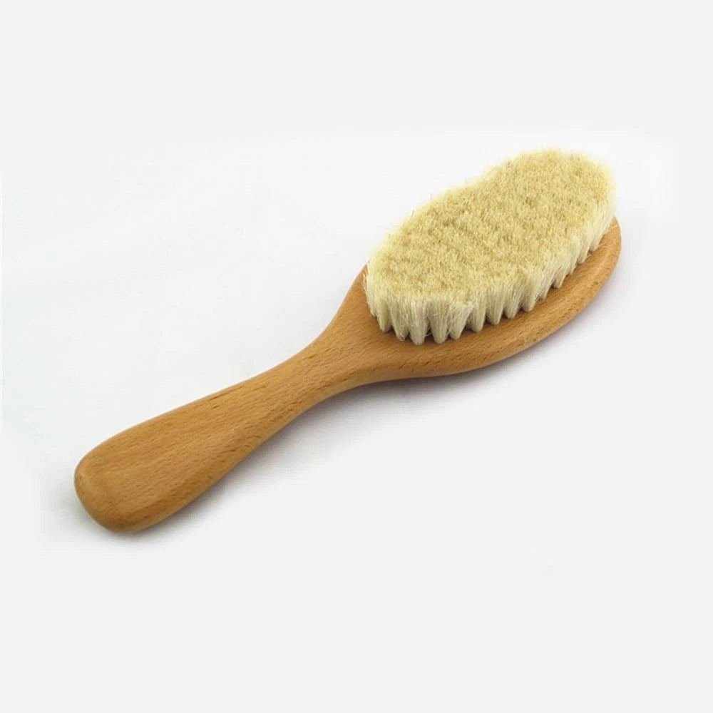 8.86” Short Handle Dry Bath Body Brush Scrubber, Wood Handle Natural Soft Woo...