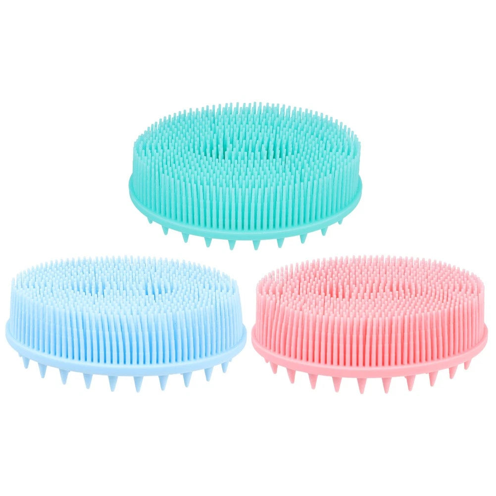 3Pcs Shampoo Silicone Hair Brush Kids Massage Bath Brush Scrubber