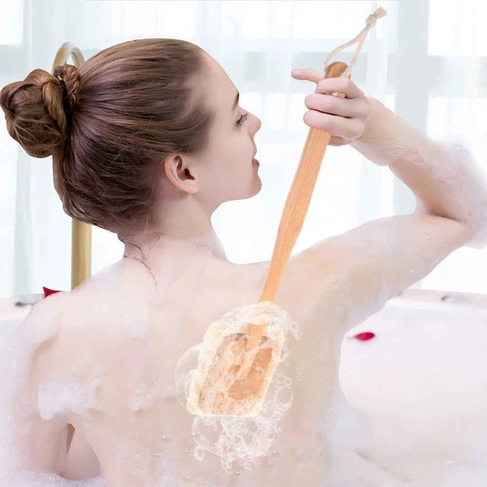 Back Massage Brush Shower Body Scrubber for Exfoliating Long Handle Bath