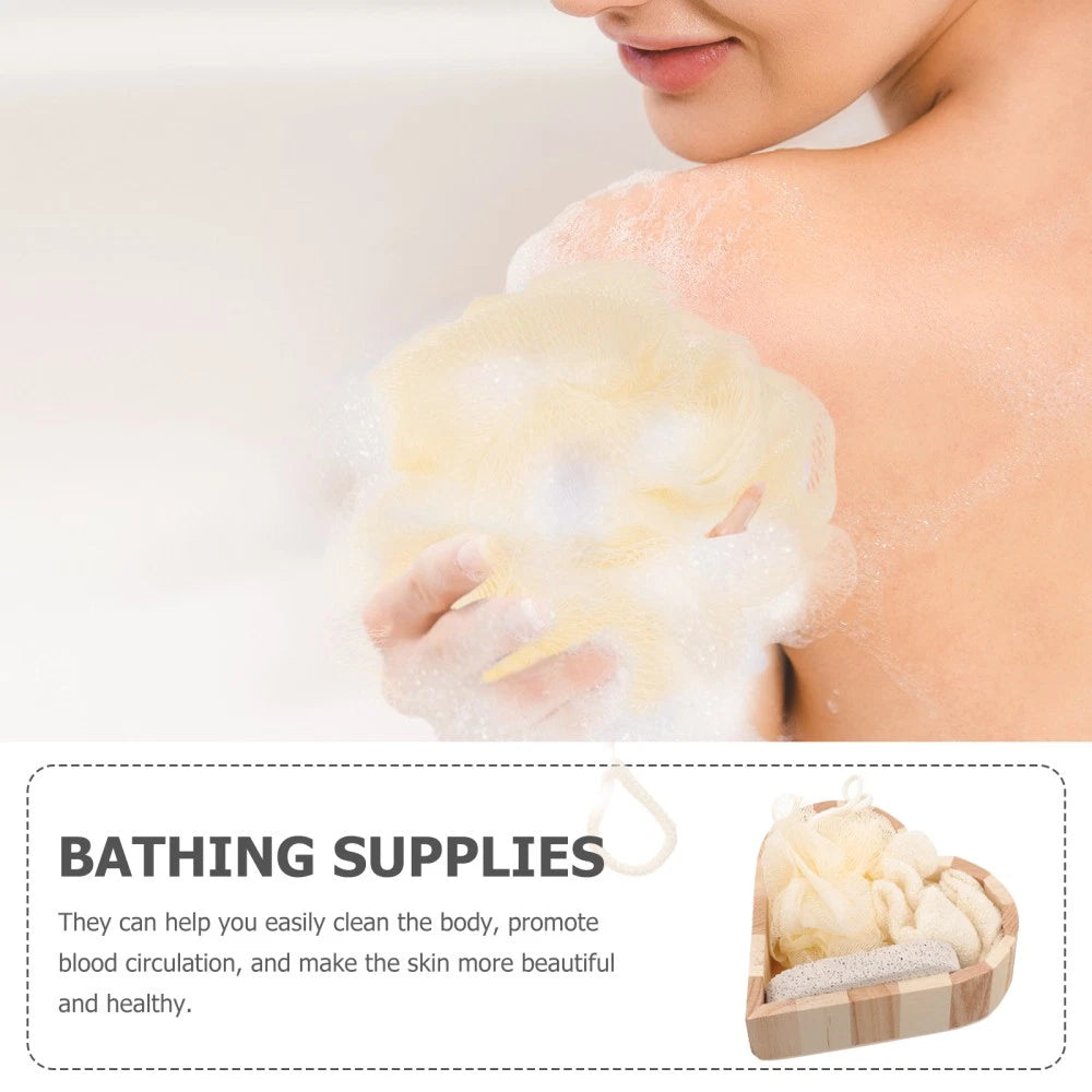 Heart-shaped Bath Brush Body Wash Sponge Back Scrubber for Shower