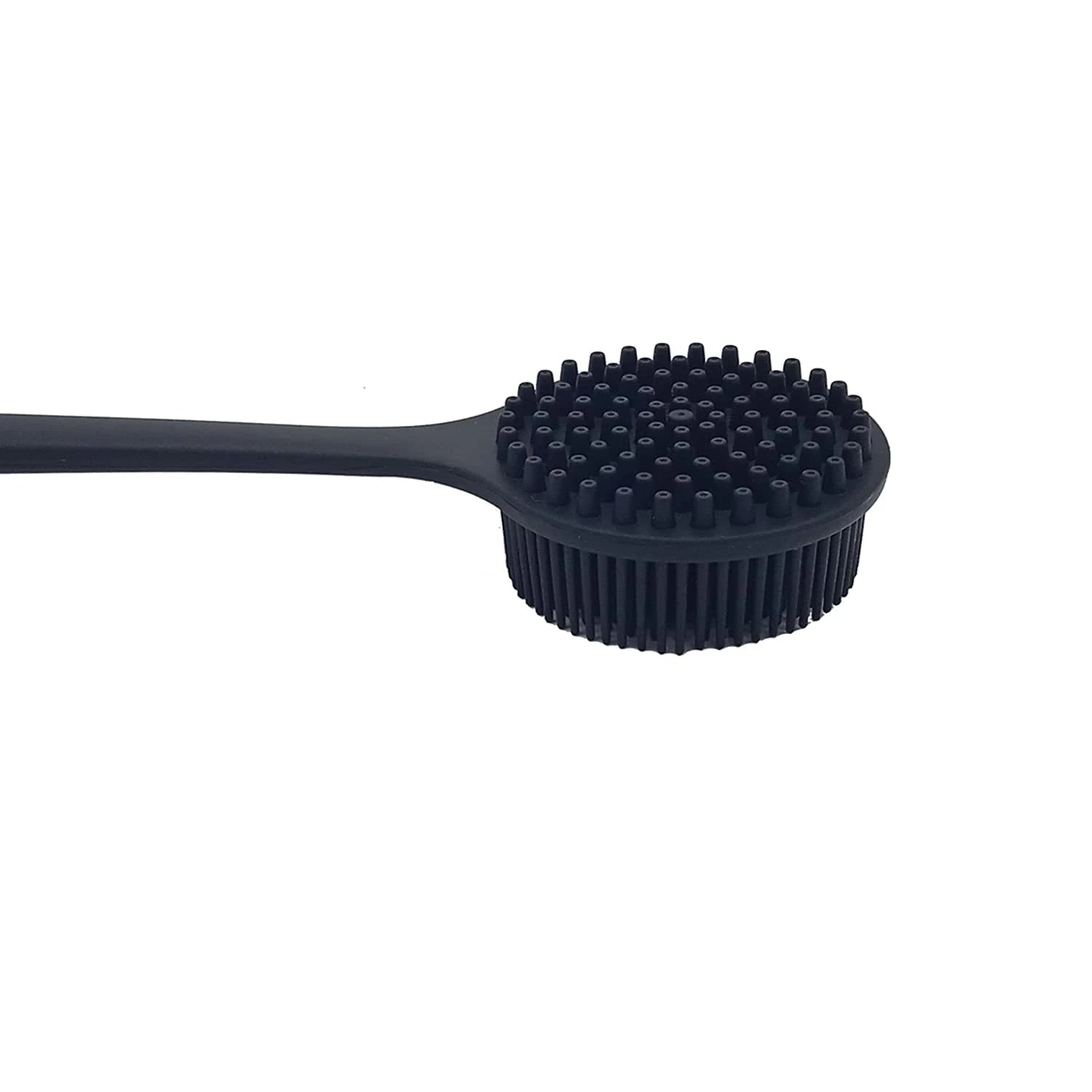 ✅ NEW- Silicone Back Scrubber for Shower Body Brush w/ Long Handle Black