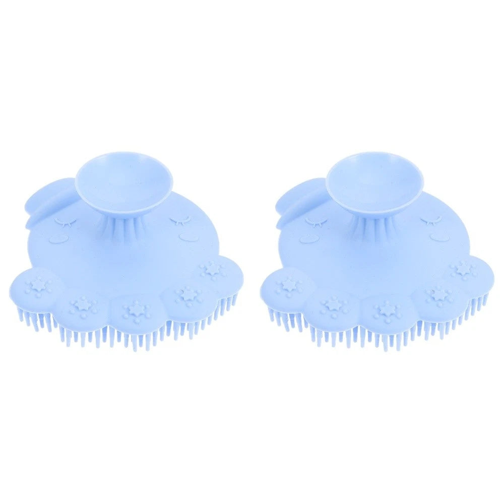 2 Pieces Silicone Shampoo Bath Massage Shower Scrubber