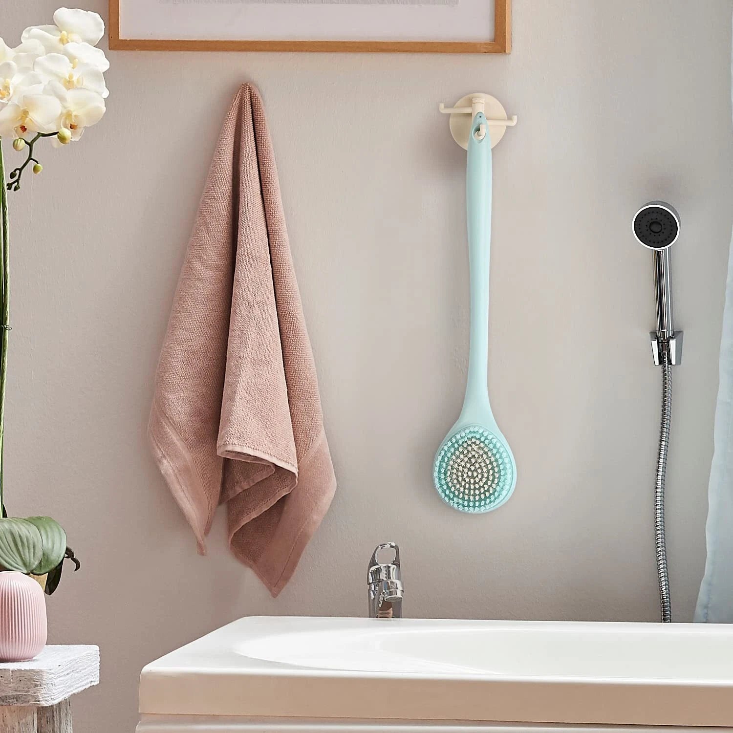 16.4 Inch Long Handle Back Bath Brush Soft Shower Body Scrubber Skin Exfoliator