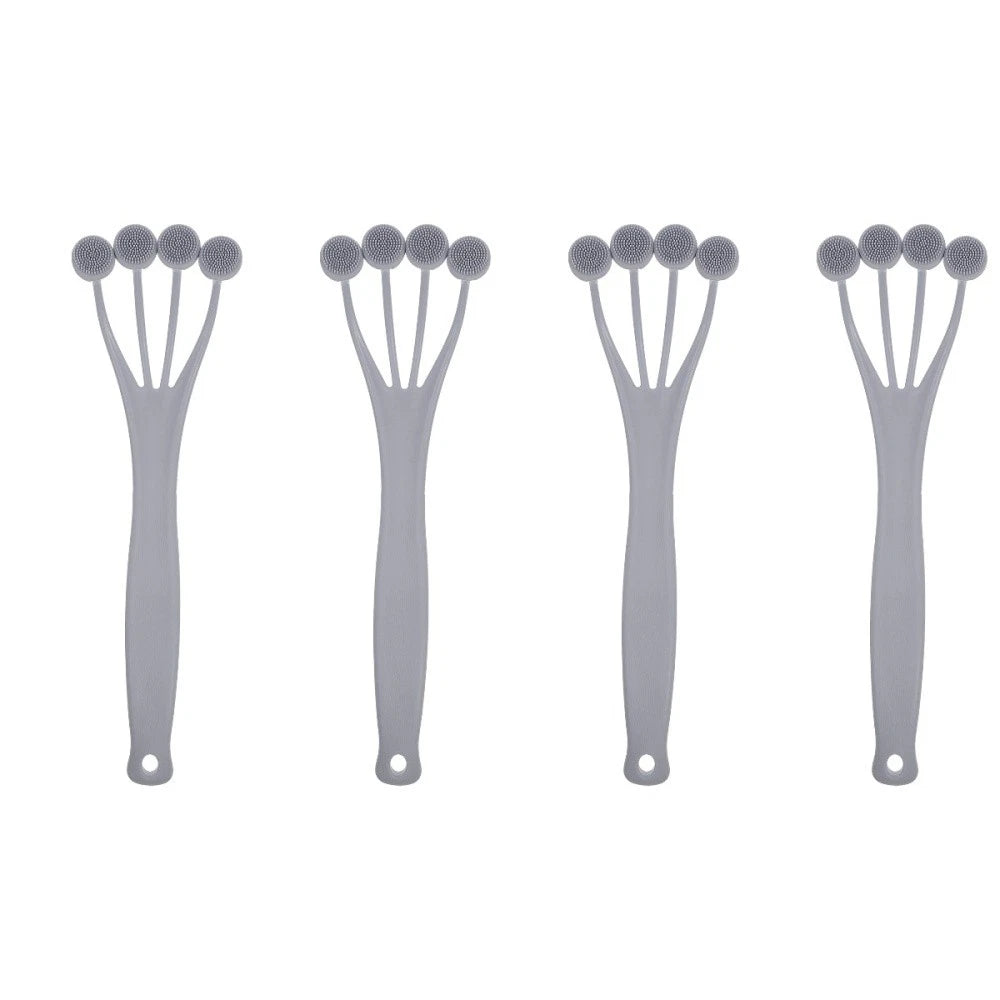4 PCS Exfoliating Bath Brush Shower Back Massage Scrubbing with Handle
